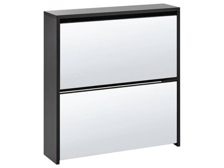 Meuble à chaussures avec rangement noir