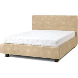Letti Moderni Polsterbett Puro 160x200 in Plüsch Sand