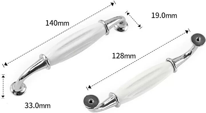 INF 2er Set Europäische Vintage Keramik Schrankgriffe - Schubladengriffe, Möbelbeschläge