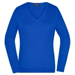 Damen V-Pullover JN658, königs-blau, Größe XS - blau - XS