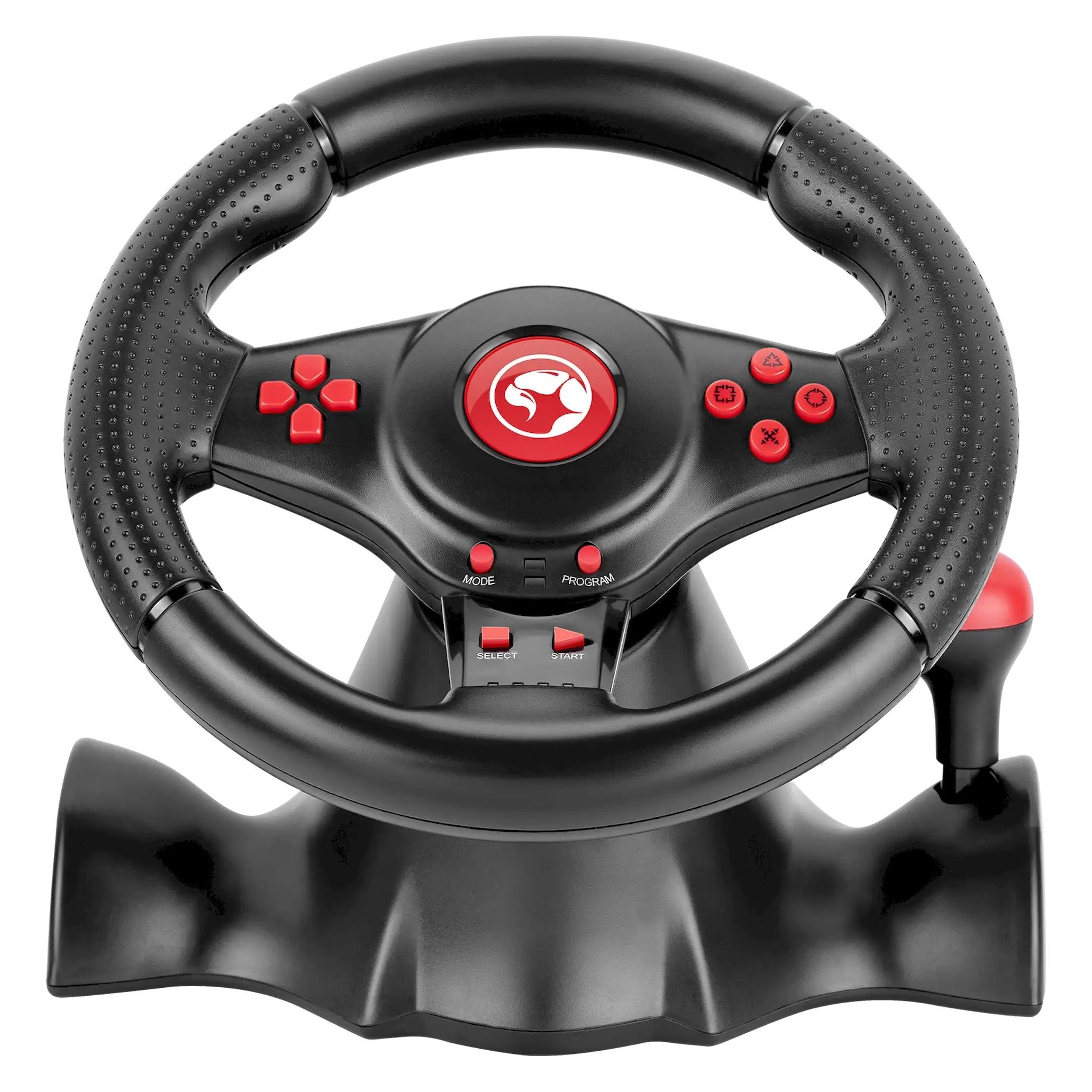 Marvo Lenkrad GT-903, Lenkrad mit Pedalen und Schalthebel, 16Tasten, USB, schwarz (PS3, PS4, Switch, Xbox 360, Xbox One S) (GT903)