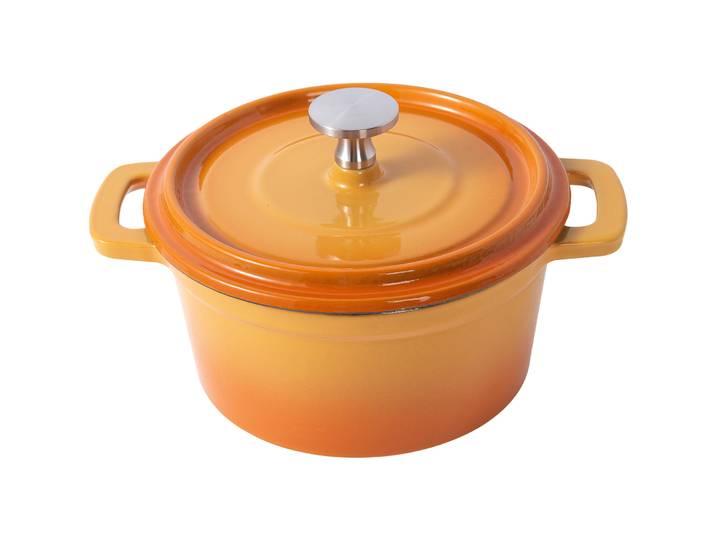 Gusseisen-Topf Helen orange/gelb Gusseisen B 14 cm 0.78 l - Gusseisen-Topf