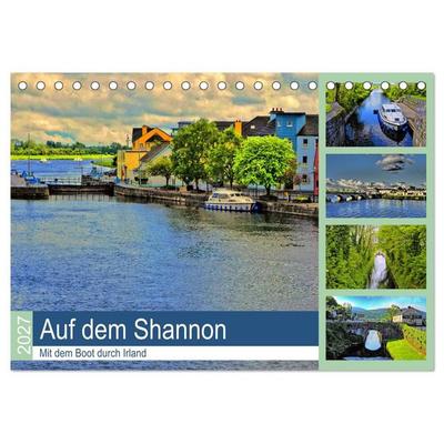 Auf dem Shannon - Mit dem Boot durch Irland (Tischkalender 2027 DIN A5 quer), CALVENDO Monatskalender
