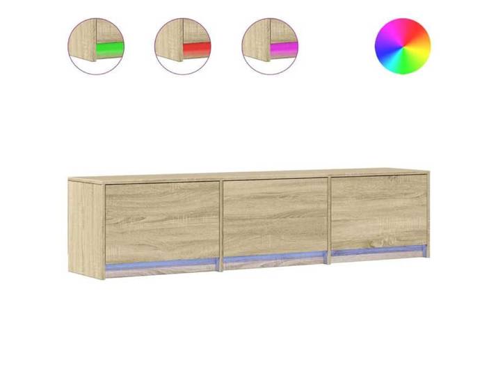 Black Month Armoire TV LED Sonoma en Bois d'ingénierie Meuble TV suspendu Design rectangulaire oxo95e