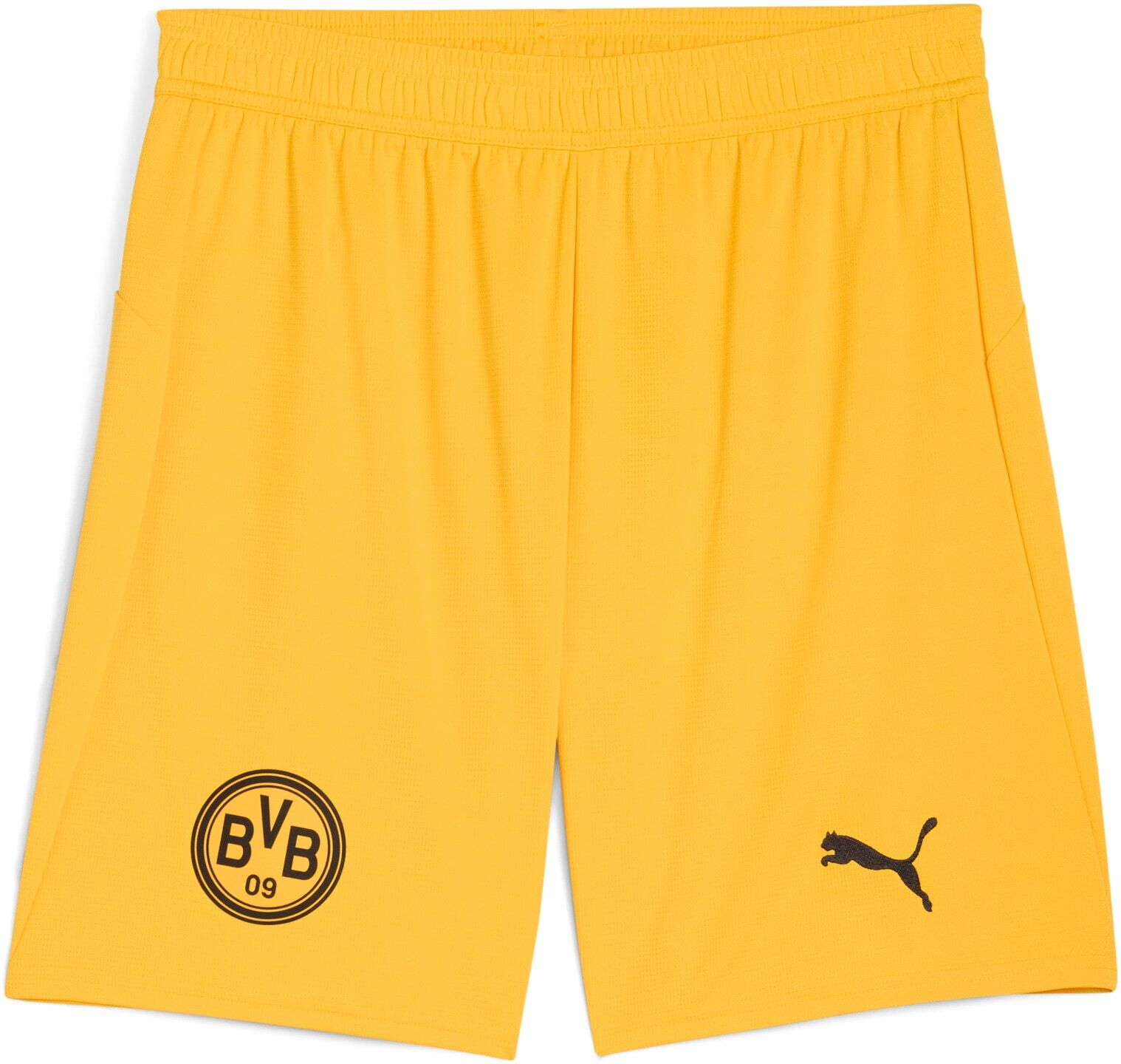 Trainingsshorts PUMA "BVB SHORTS REPLICA", Herren, Gr. XL, N-Gr, gelb (gelb sizzle), Web, Obermaterial: 100% Polyester, unifarben, regular fit kniefrei, Hosen Trainingsshorts, für Fußball, aus atmungsaktivem Material, mit DryCELL-Technologie