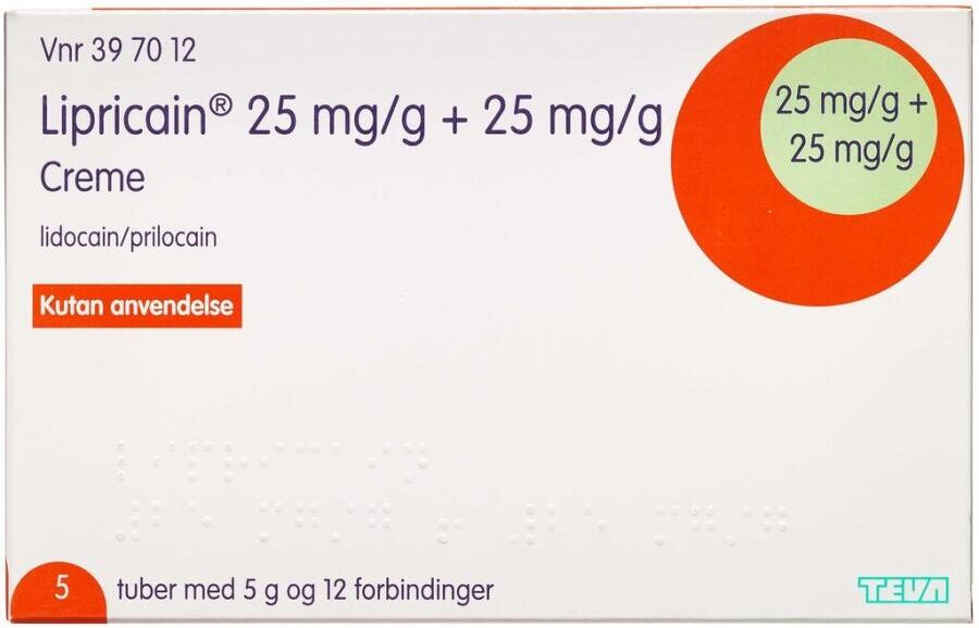 Teva denmark Lipricain 25+25 mg/g 25 g Creme