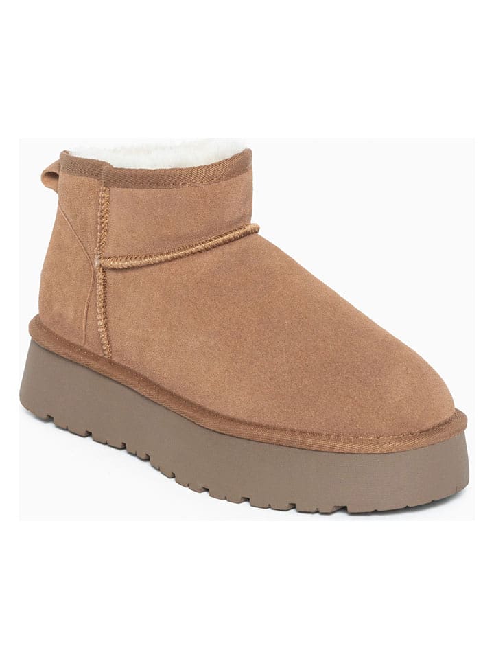 NICEBAY Leder-Winterboots "Mina" in Hellbraun - 37