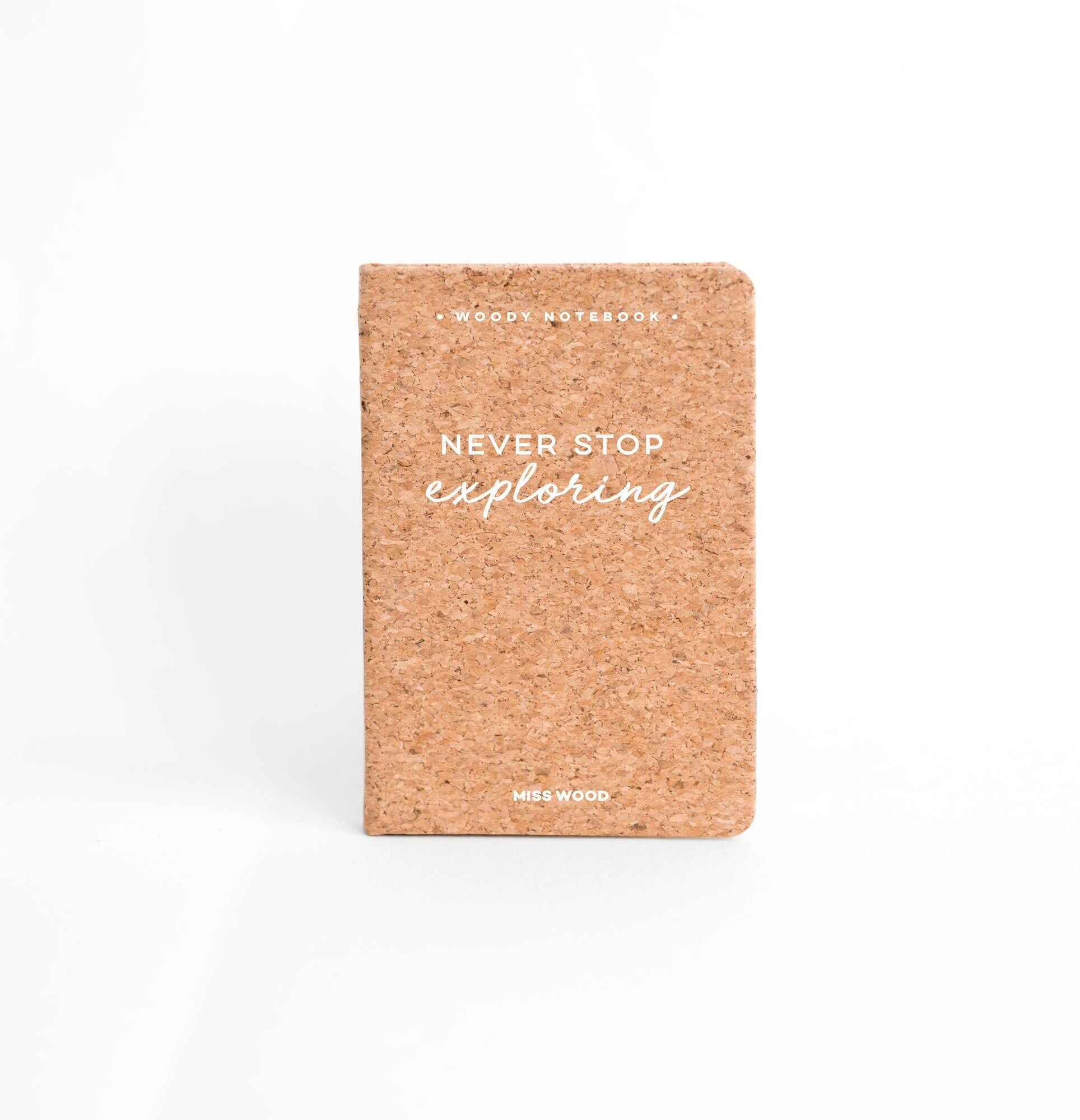 Carnet de voyage de poche en liège - format A6 (9 x 14 cm)   Miss Wood - Never stop exploring