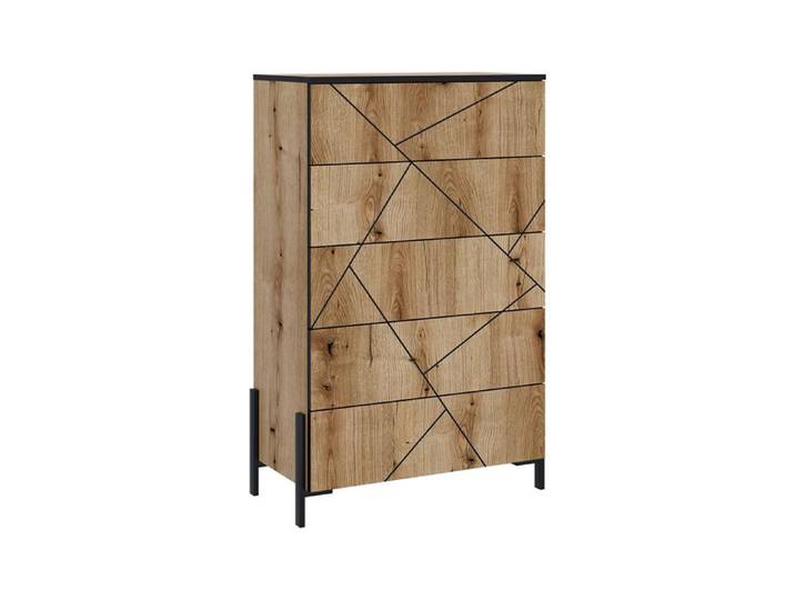 Commode avec tiroirs Hatto 78x120cm avec 5 tiroirs Chêne Vicco 56523