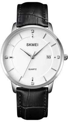 Everyday Crate SKMEI 1801 Mens Quartz Watch Casual Calendar Waterproof Wristwatch silver White Black