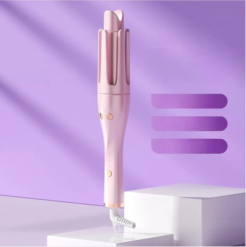 INF Automatischer rotierender Lockenstab: Mühelose Locken & glatte Styles mit negativer Ionen-Technologie Rosa