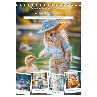 Was macht der Osterhase in seiner Freizeit (Tischkalender 2027 DIN A5 hoch), CALVENDO Monatskalender
