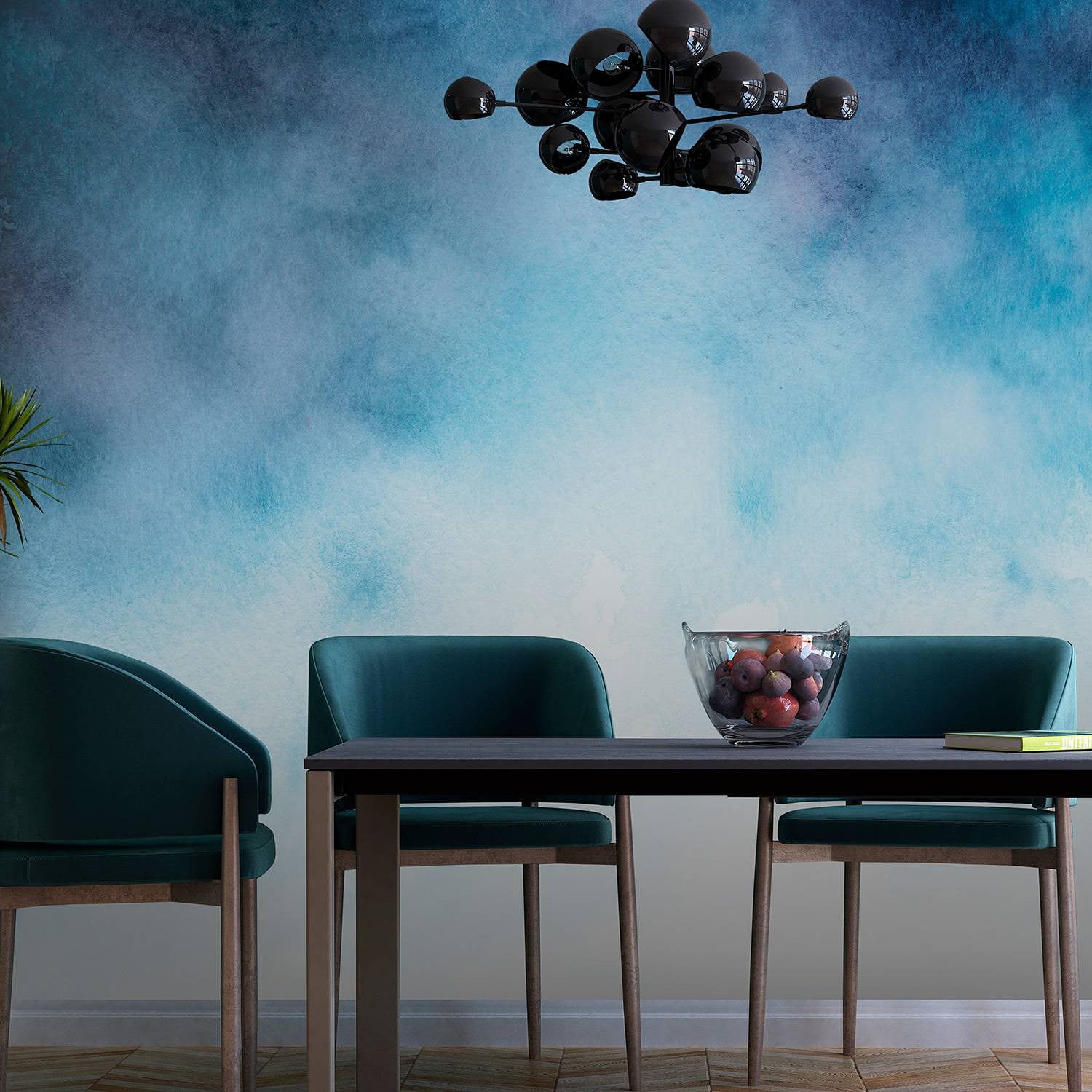home24 Fotobehang Cobalt Clouds Blauw Abstract Modern B: 400 cm, H: 280 cm