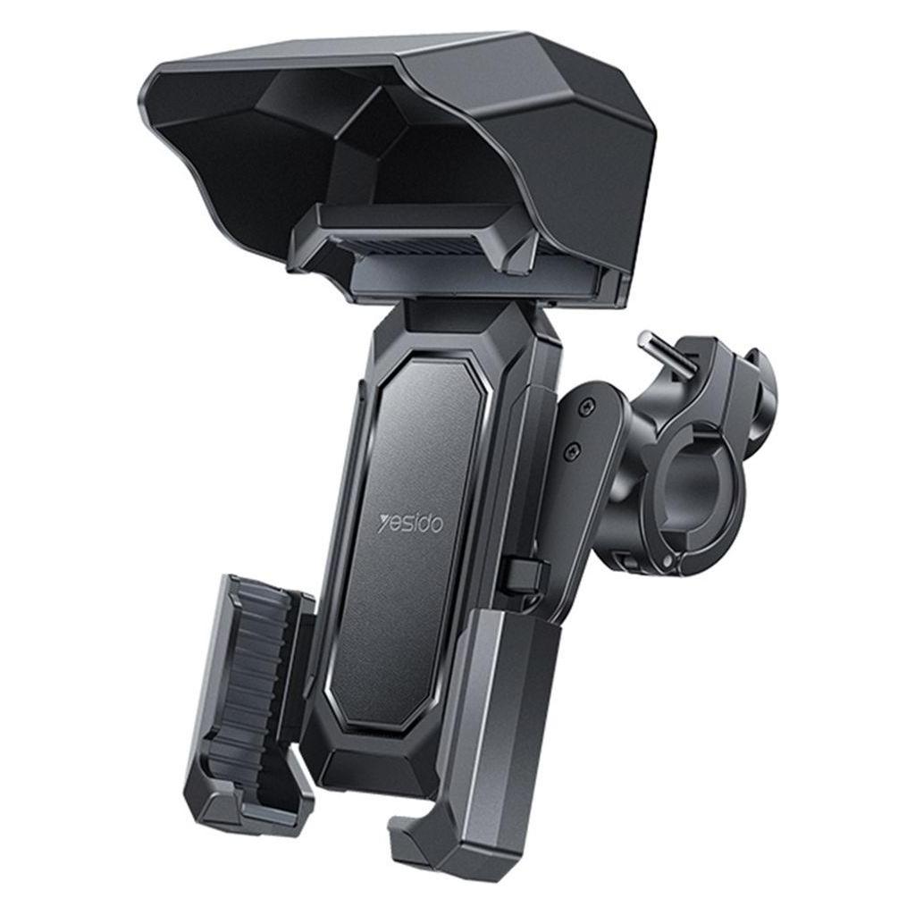 Yesido - Bike Phone Holder (C331) - with Rain Cover, Non-Slip Silicone, Handlebar Clamp - Black (C331)