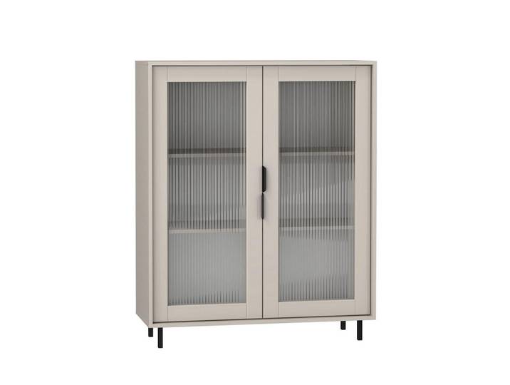 Petits-meubles Vitrine Soly Kaschmir, Holzwerkstoff, 103.2x126.2x40.3 cm, Esszimmer, Vitrinen, Vitrinenschränke