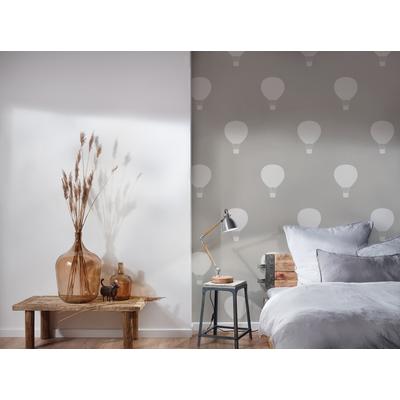 Vliestapete LIVING WALLS "LIMITED – Heißluftballons", grau, B:0,53m H:0m L:10,05m, Vlies, Tapeten, Sanfte Heißluftballons für ein ruhiges Kinderzimmer