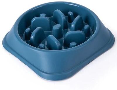 Inspired Finds Slow Feed Non Slip Puzzle Dog Bowl For Healthy Eating dark Blue
