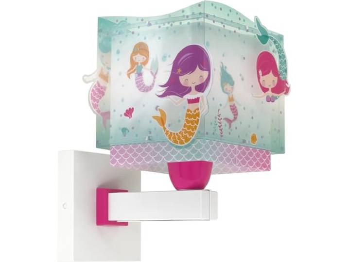 Dalber kinder Wandlampe, Kinderlampe Wandleuchte Mermaids Meerjungfrauen, kinder zimmer leuchte lampenschirm, Türkis