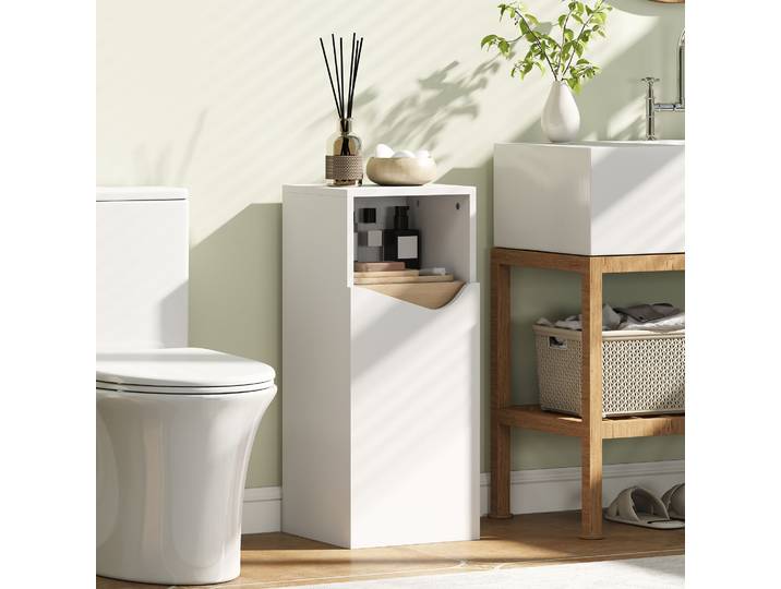 HOMCOM Meuble Salle de Bain 30x30x71.5cm Blanc Bois