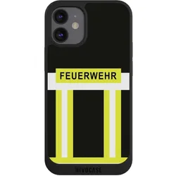 Nivocase Handyhülle für Apple iPhone 12 mini Hülle NIVOpure Case Schwarz Beruf Feuerwehr Feuerwehrmann (Apple iPhone 12 mini), Smartphone Hülle, Schwarz