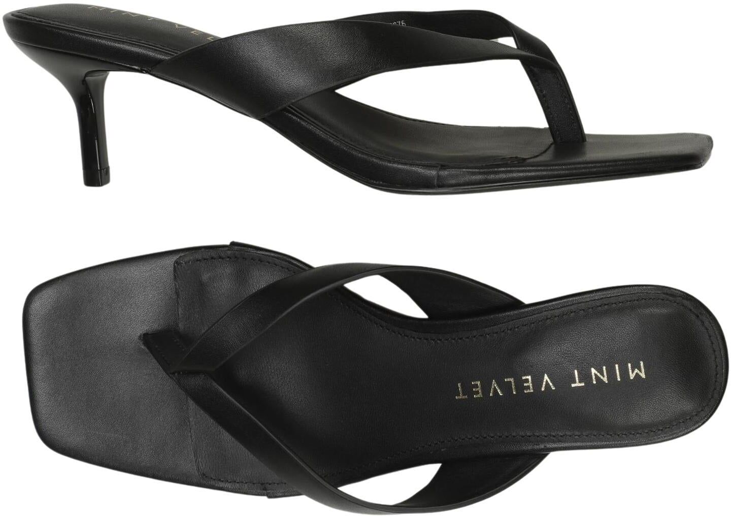 Mint Velvet Damen Sandalen, Schwarz, Gr. EU 38, Leder - Second Hand
