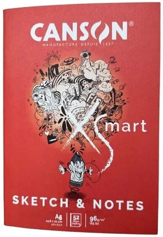 Carnet agrafes A6 10,5 x 14,8 cm Xsmart Sketch & Notes 52 pages 96g/m² - Canson