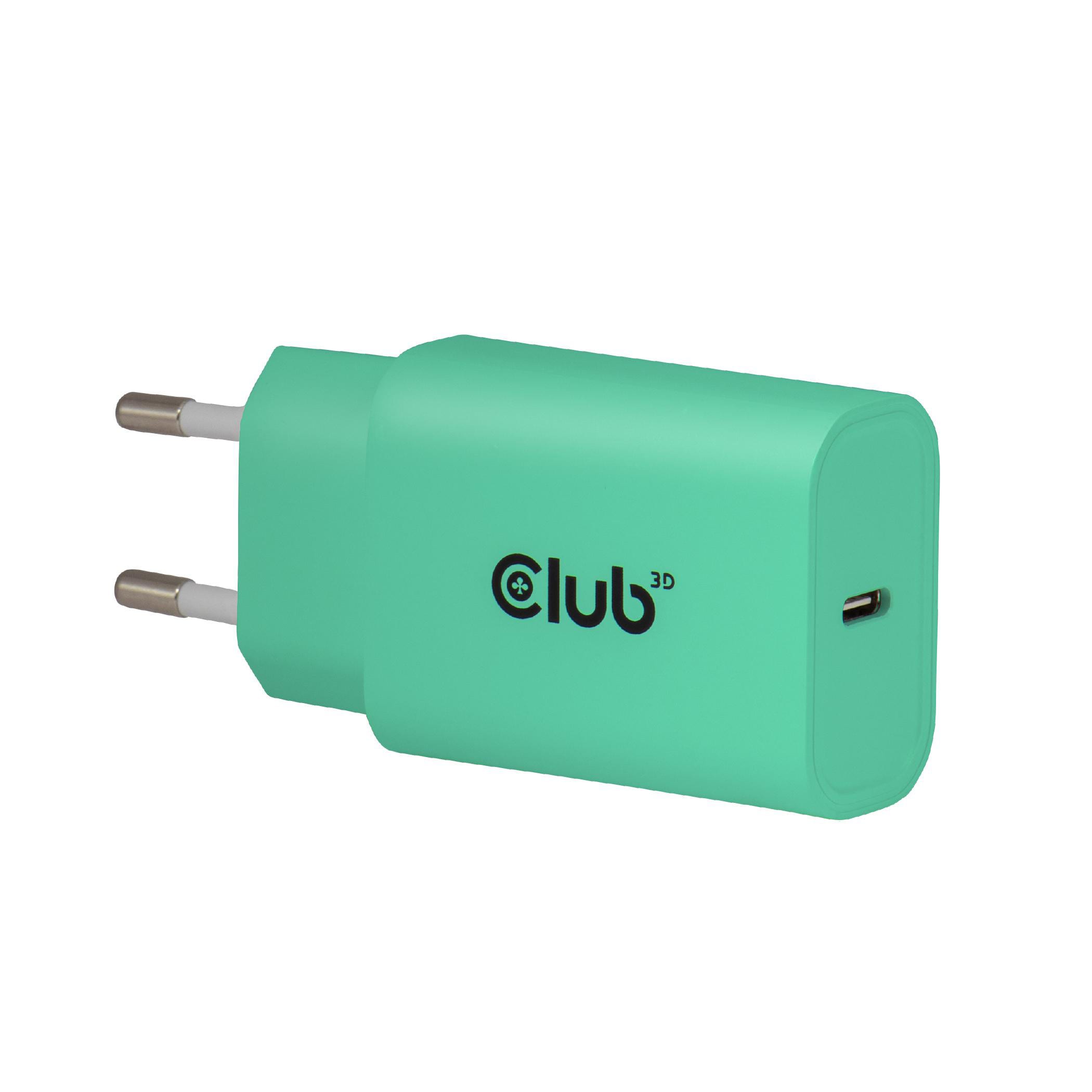 Club 3D USB-C PD3.0 Ladegerät 30 Watt 2 Stück grün