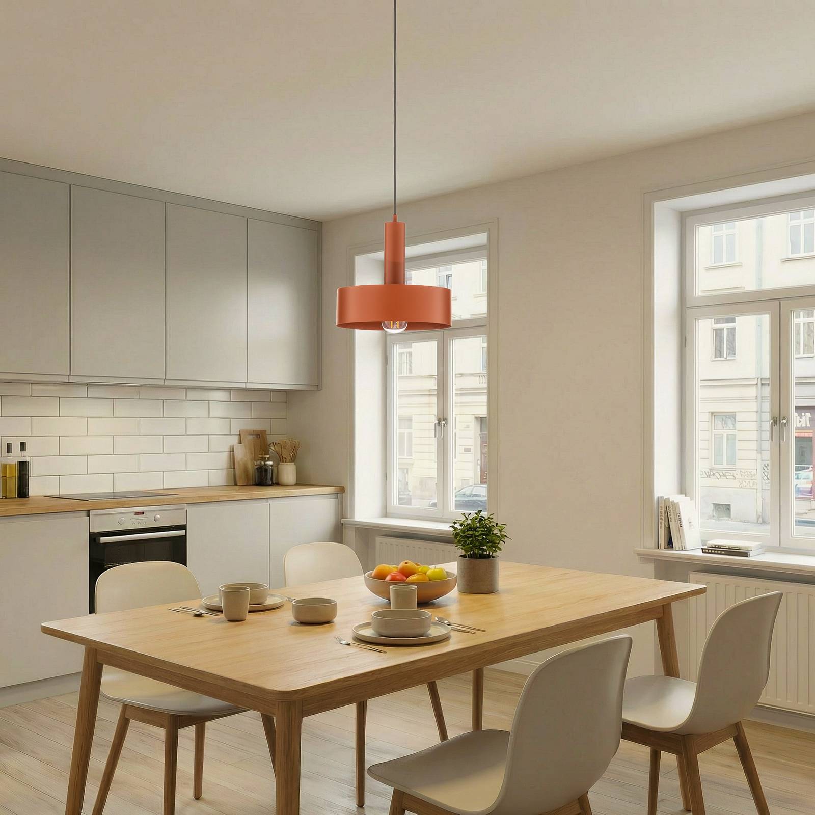 Hängelampe Vitrum round SIGMA, dimmbar, rot, für Wohn- / Esszimmer, Metall, Modern, Pendelleuchte
