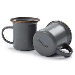 Barebones Emaille Espressotassen-Set 2-tlg. Stone Grey