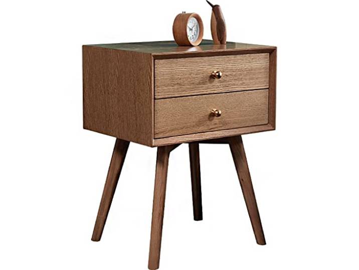 YCCHAH Bett mit Stauraum Nordic Retro Nachttisch mit Schublade Home Wohnzimmer Schlafzimmer Hohe Fuß Square Side Tabelle Desktop(Brown)