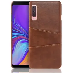 Screenguard Samsung Galaxy A50 CardCaddy Leder Backcase mit Kartenfächern (Samsung Galaxy A50), Smartphone Hülle, Braun