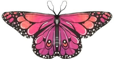 Inspire Select Kids Butterfly Wings Cape Fairy Costume Shawl Colorful Chiffon Pixie Cloak Dress Up Costume For Girls Boys 1