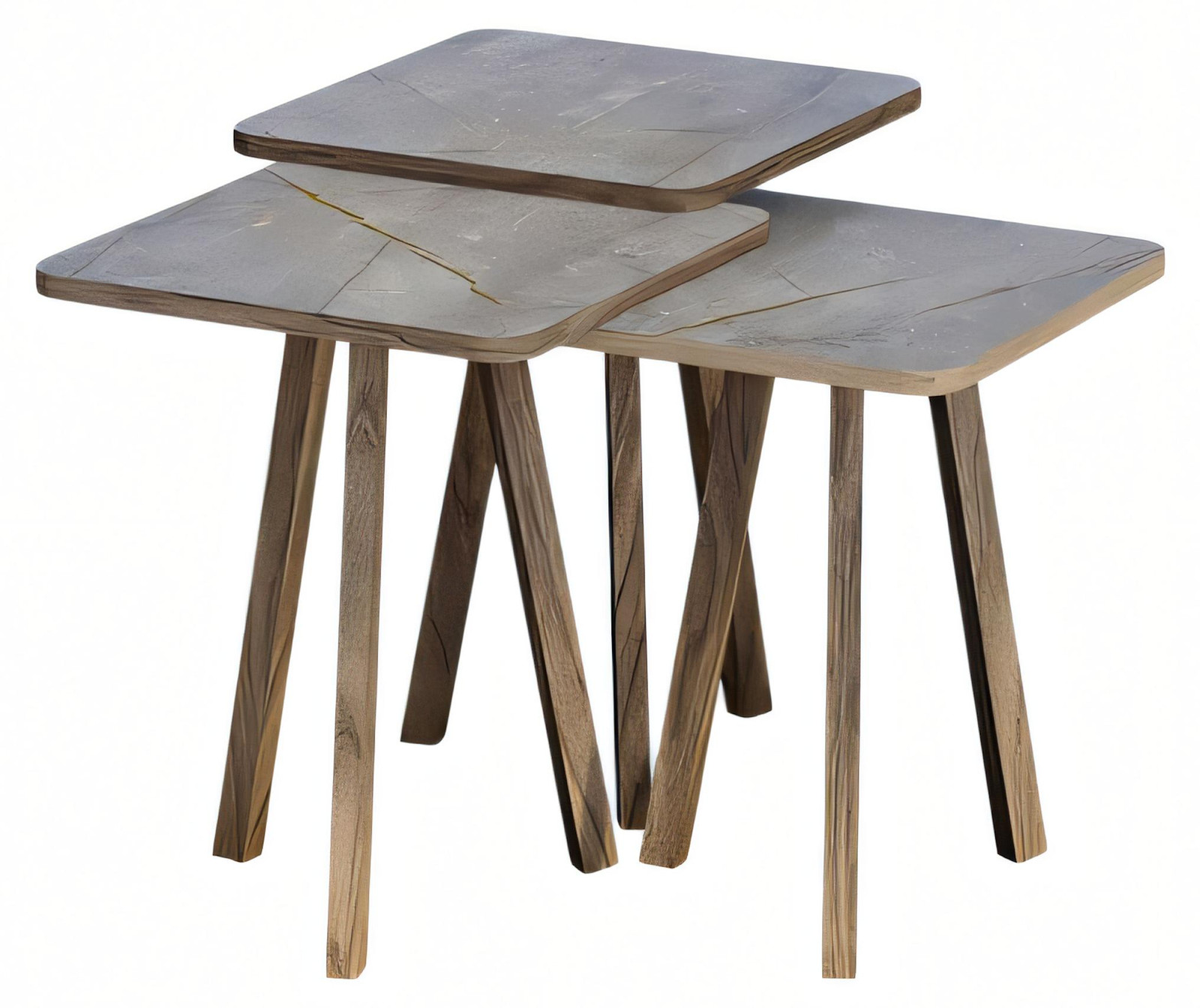 AEA Moderne en elegante salontafelset van grijs hout