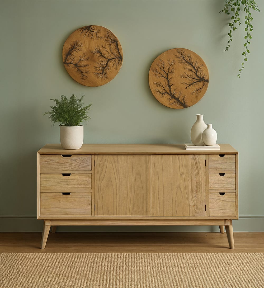 MOYCOR Buffet en bois beige L 160 cm Beige 160x84x45cm