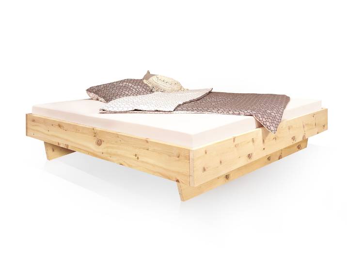 ZABINO Zirbenbett mit Wangenfuß, Material Massivholz, ohne