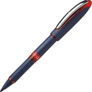 Schneider Tintenroller One Business 183002, Gehäuse rot / dunkelblau, 0,6mm, Schreibfarbe rot