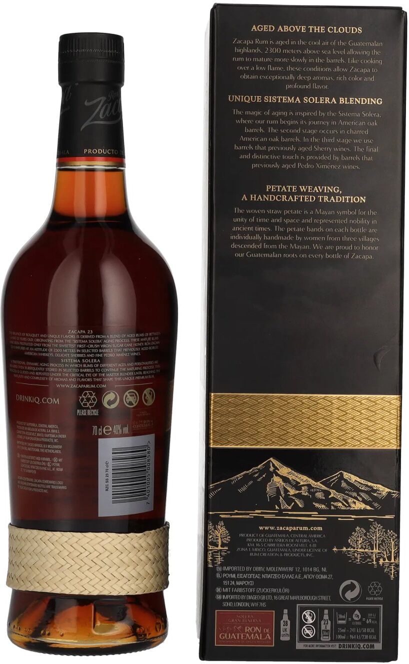 Ron Zacapa Centenario 23 SISTEMA SOLERA Gran Reserva 40% Vol. 0,7l in Geschenkbox