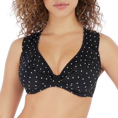 Jewel Cove Underwire High Apex Bikini Top by Freya Swim in Black (Size 30 E)