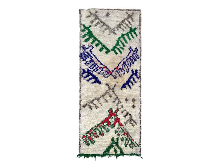 Tapis berbere marocain pure laine multicolore 68 x 192