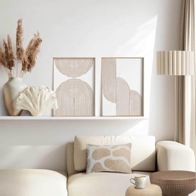 Wandbild REINDERS "Taupefarbene Bögen", farbe bild(er): beige, Bilder, B/H/T: 30cm x 40cm x 6cm, 2 Stk., MDF, Wohnzimmer - Beige - MDF - Abstrakt - 30x40 cm, B:30cm H:40cm T:6cm