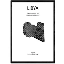 POSTER Country Map – Libya A4 Rahmenlos
