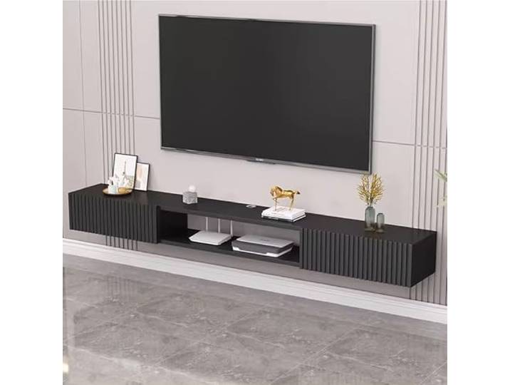 Schwimmende TV-Ständer-Medienkonsole for Fernseher, Unterhaltungscenter Mit Aufbewahrungs-TV-Ständer for die Wandmontage im Wohnzimmer lowboard
