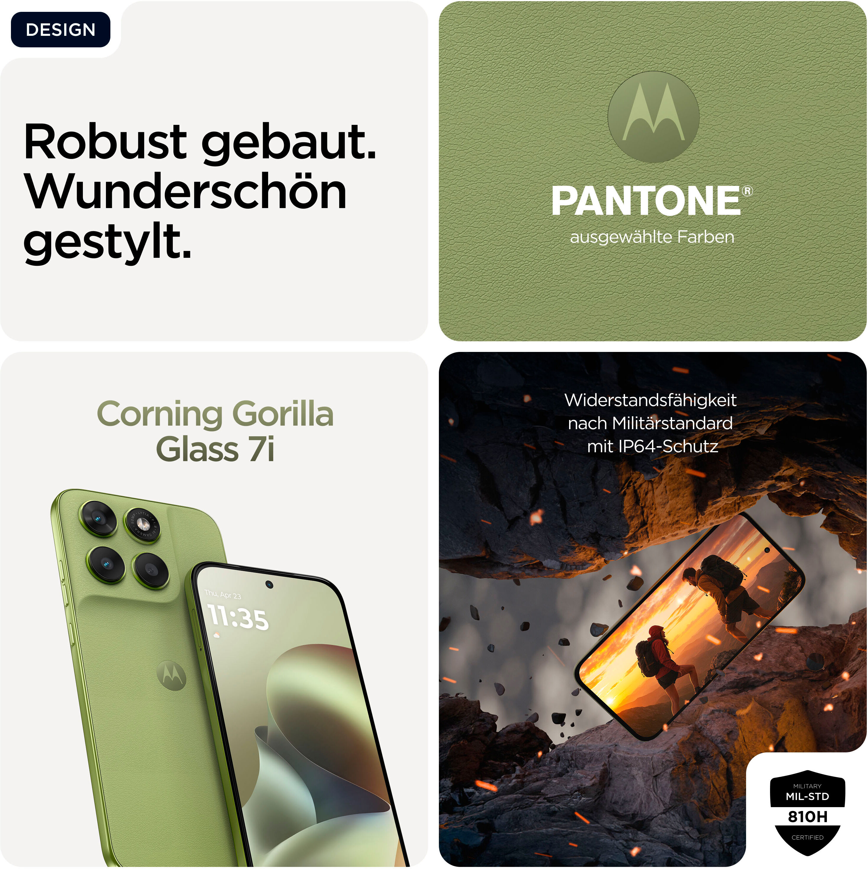 Motorola Smartphone "moto g67", Energieeffizienz: A, grün (pantone nile), 256 GB, Mobiltelefone, Smartphone pantone® nile 256 GB