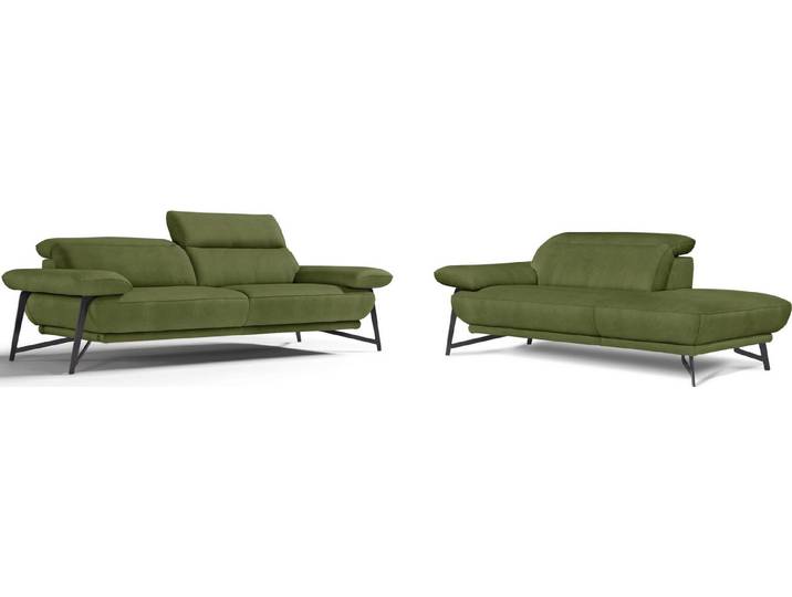 Egoitaliano Sofa Anais, Design mit hohem Sitzkomfort, Fußfarbe schattengrau, Set, Kopfteil verstellbar, Luxus-Microfaser, kiwi