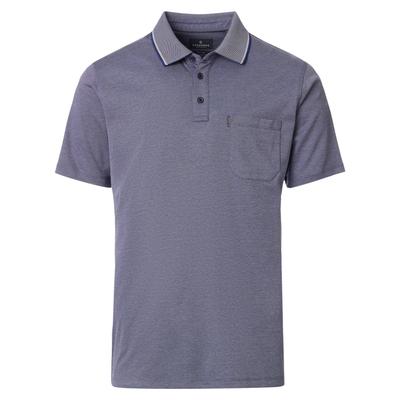 Poloshirt CASAMODA "CASAMODA Polo-Shirt uni", Herren, Gr. M, weiß (weißblau), 55% Baumwolle, 45% Polyester, Shirts