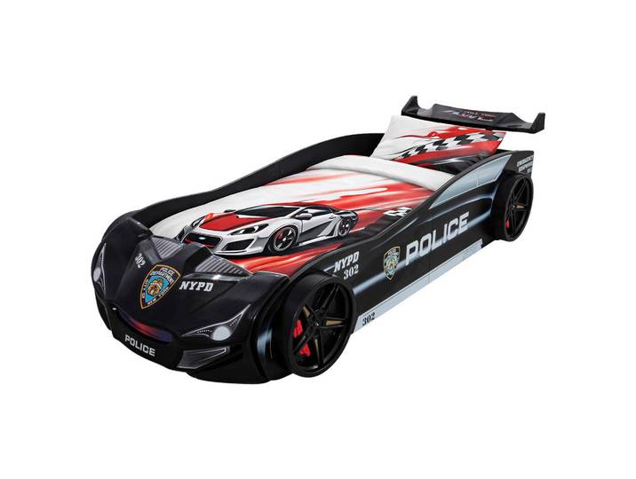Xora Autobett, Schwarz, Buche, Auto, Höhe ca. 25 cm, 90x200 cm, nicht verstellbar, Kinderzimmer & Jugendzimmer, Kindermöbel, Kinderbetten, Spielbetten