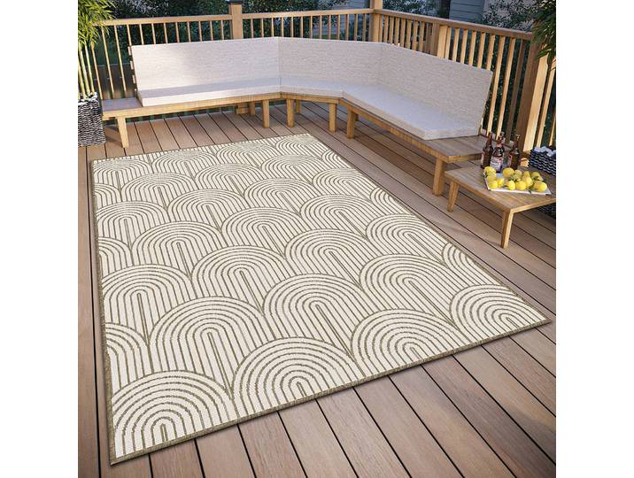 Tapis int. / ext. Beige/Beige/Blanc Face supérieure : 100 % polypropylène Revers : 100 % polypropylène 200 x 290cm