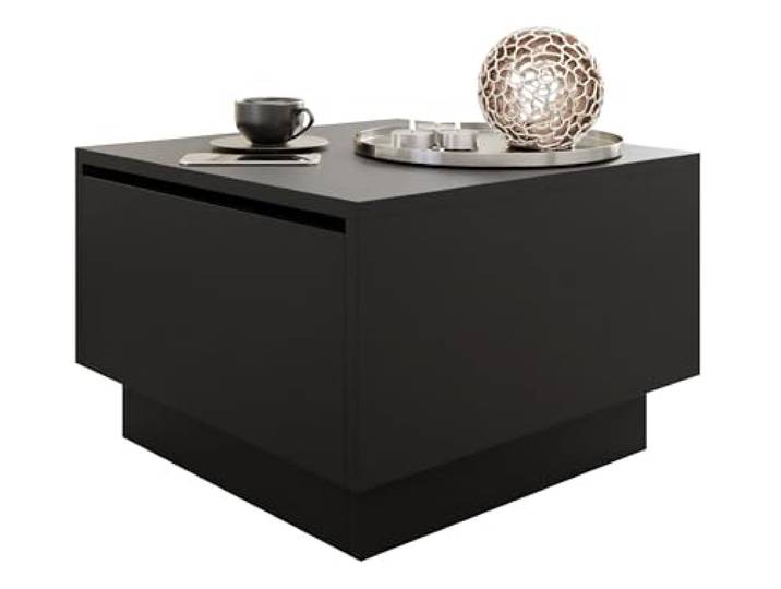 Mirjan24 Wohnzimmertisch Morezi, Couchtisch mit Stauraum, Sofatisch, Öffnung Oben, Kaffeetisch, Teetisch (Schwarz, 60x60)