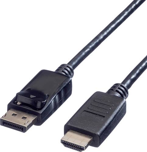 Value DisplayPort / HDMI Adapterkabel DisplayPort Stecker, HDMI-A Stecker 1.00 m Schwarz 11.99.5780 Geschirmt DisplayPort-Kabel