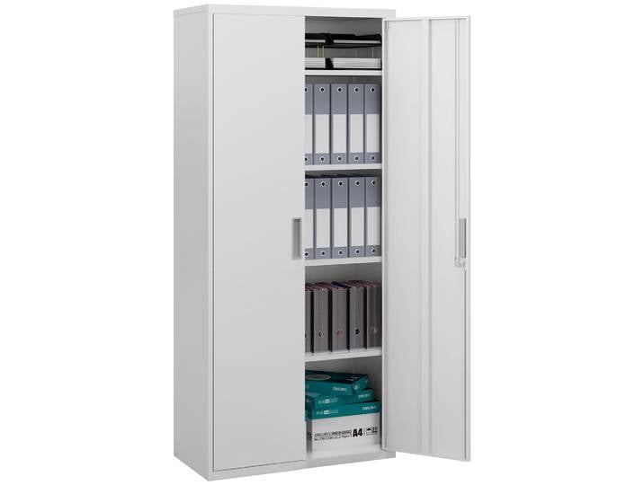 Armoire à dossiers avec clé, étagères réglables, armoire de classement en métal pour bureau, bureau à domicile, salon, 80x40x180 cm, blanc